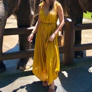 Yellow one piece with ties